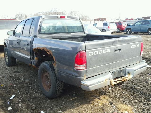 1B7HG48Z62S670006 - 2002 DODGE DAKOTA QUA GRAY photo 3