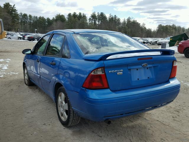 1FAHP34N77W153249 - 2007 FORD FOCUS ZX4 BLUE photo 3