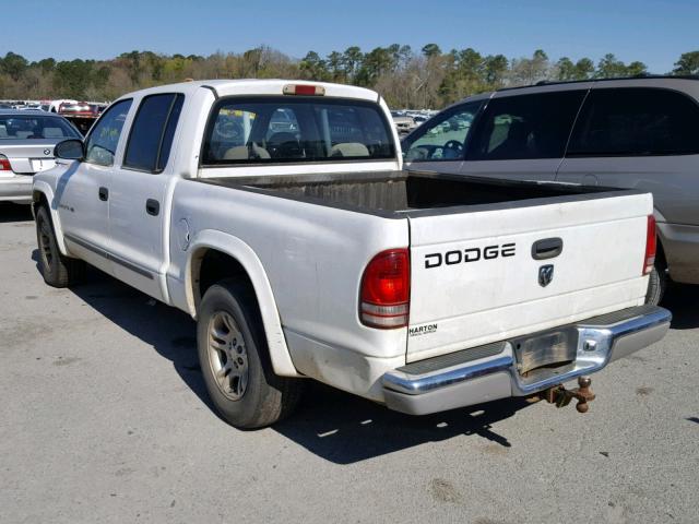 1B7HL48X82S525494 - 2002 DODGE DAKOTA QUA WHITE photo 3