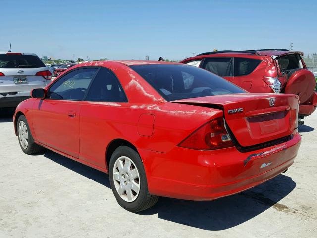 1HGEM22911L060159 - 2001 HONDA CIVIC SI RED photo 3