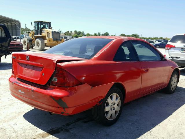 1HGEM22911L060159 - 2001 HONDA CIVIC SI RED photo 4