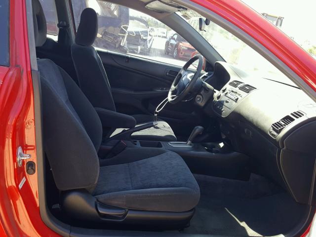 1HGEM22911L060159 - 2001 HONDA CIVIC SI RED photo 5