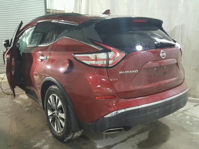 5N1AZ2MH5GN158803 - 2016 NISSAN MURANO S RED photo 3