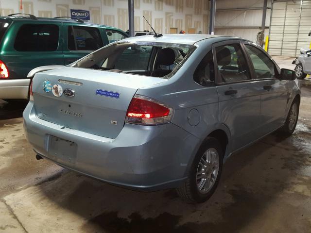 1FAHP35N88W257863 - 2008 FORD FOCUS SE BLUE photo 4