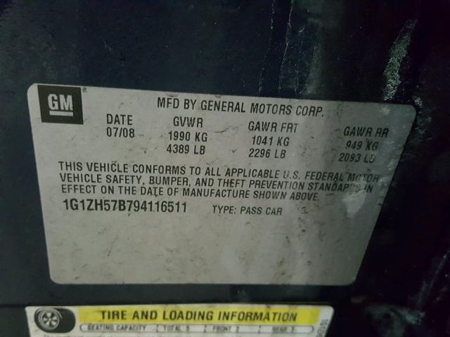 1G1ZH57B794116511 - 2009 CHEVROLET MALIBU 1LT 蓝色 照片 10