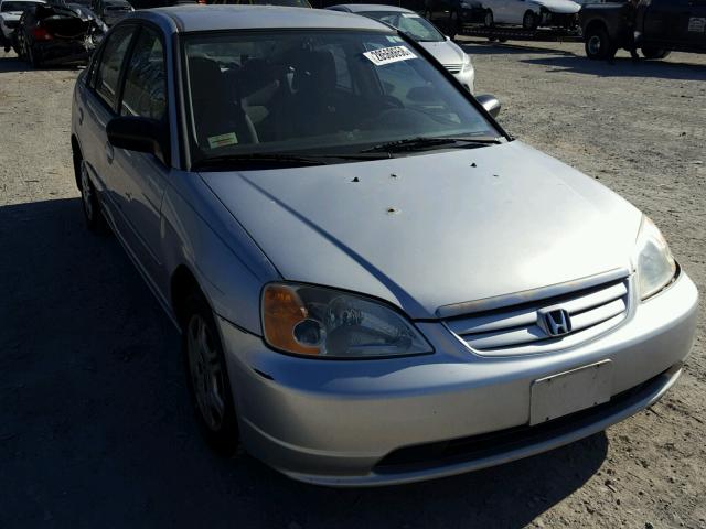 1HGES166X2L011642 - 2002 HONDA CIVIC LX SILVER photo 1