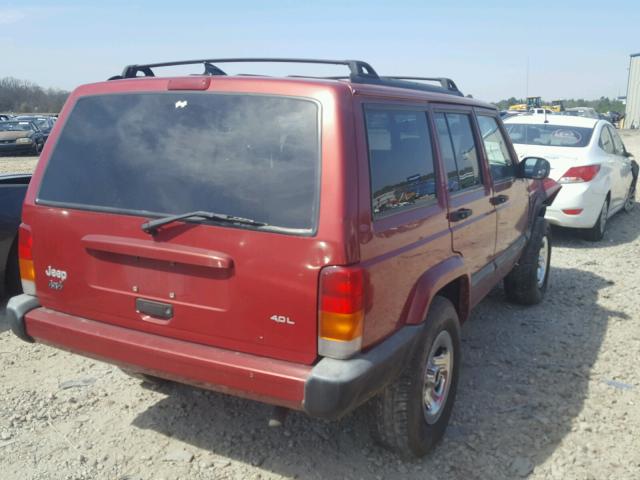 1J4FF68S7XL592193 - 1999 JEEP CHEROKEE S RED photo 4