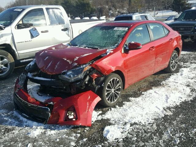 2T1BURHE9EC157346 - 2014 TOYOTA COROLLA L RED photo 2