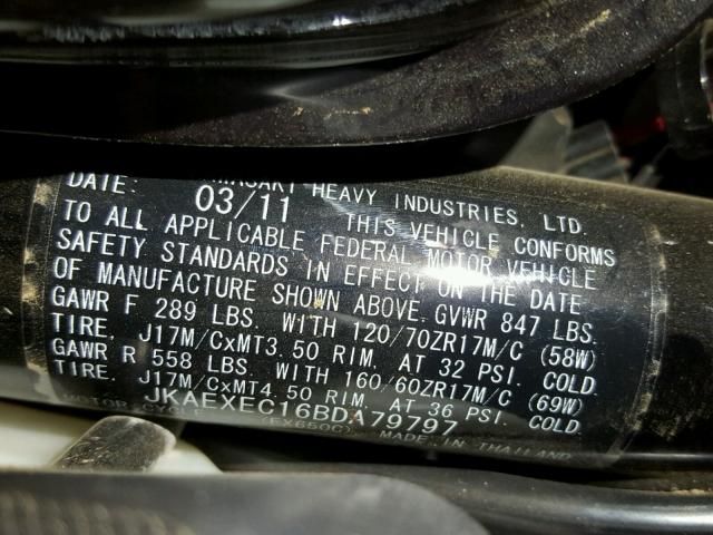 JKAEXEC16BDA79797 - 2011 KAWASAKI EX650 C 黑色 照片 10