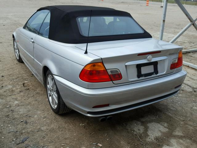 WBABS53412EV89674 - 2002 BMW 330 CI SILVER photo 3