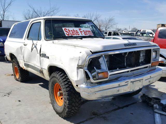 3B4GW12T5HM715324 - 1987 DODGE RAMCHARGER WHITE photo 1