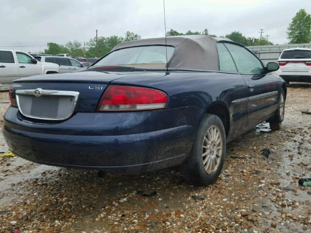 1C3EL55R54N119919 - 2004 CHRYSLER SEBRING LX BLUE photo 4