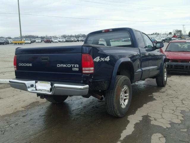 1D7HG42X33S378652 - 2003 DODGE DAKOTA SLT BLUE photo 4