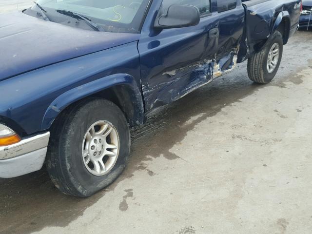 1D7HG42X33S378652 - 2003 DODGE DAKOTA SLT BLUE photo 9