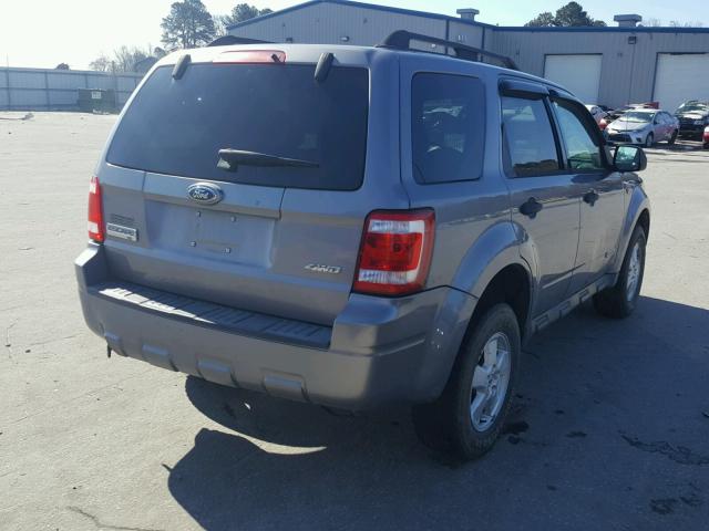 1FMCU93108KD48550 - 2008 FORD ESCAPE XLT GRAY photo 4