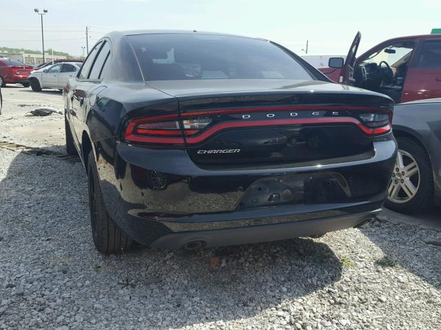 2C3CDXAG6GH130025 - 2016 DODGE CHARGER PO BLACK photo 3