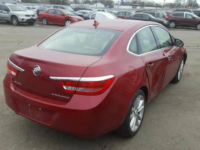 1G4PP5SK4D4177358 - 2013 BUICK VERANO RED photo 4