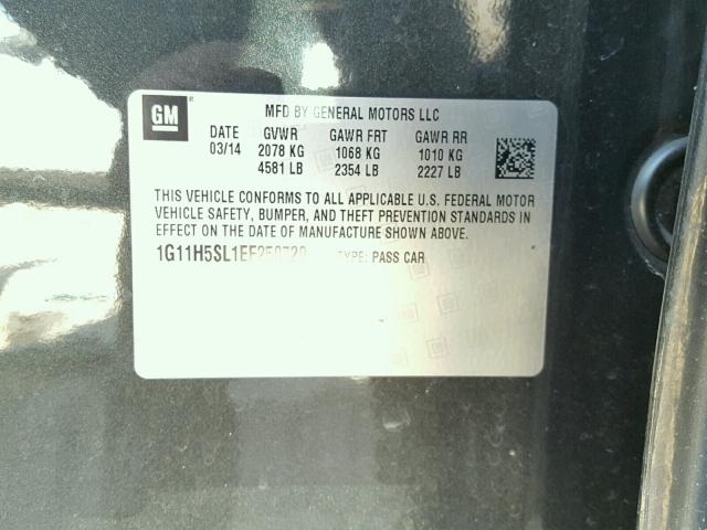 1G11H5SL1EF250720 - 2014 CHEVROLET MALIBU LTZ 黑色 照片 10