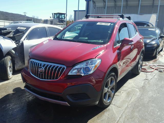 KL4CJASB8EB575029 - 2014 BUICK ENCORE MAROON photo 2