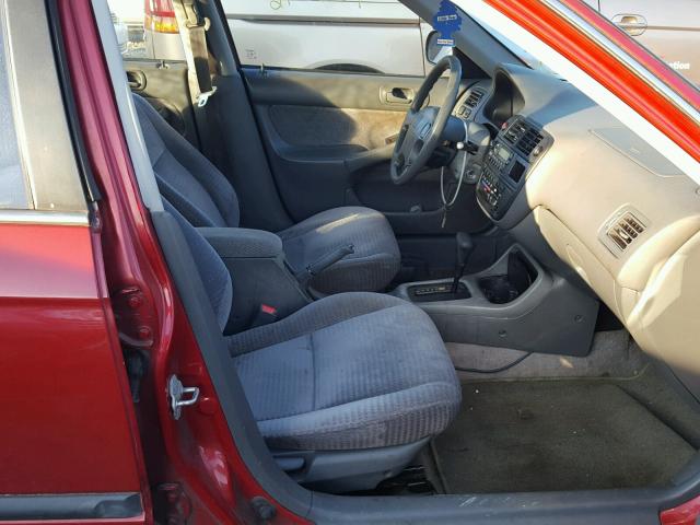 1HGEJ6672VL016542 - 1997 HONDA CIVIC LX RED photo 5