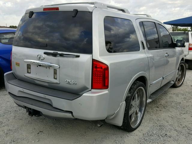 5N3AA08AX5N805113 - 2005 INFINITI QX56 SILVER photo 4