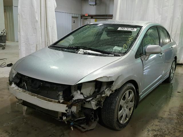 2HGFA16508H335025 - 2008 HONDA CIVIC LX GRAY photo 2