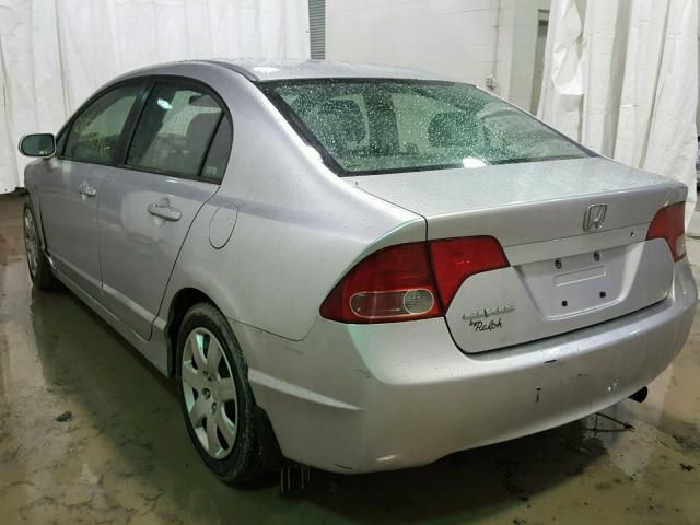 2HGFA16508H335025 - 2008 HONDA CIVIC LX GRAY photo 3