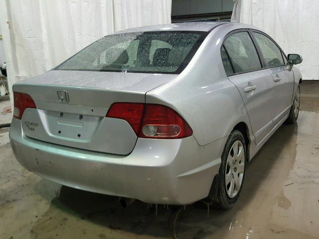 2HGFA16508H335025 - 2008 HONDA CIVIC LX GRAY photo 4