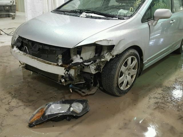 2HGFA16508H335025 - 2008 HONDA CIVIC LX GRAY photo 9