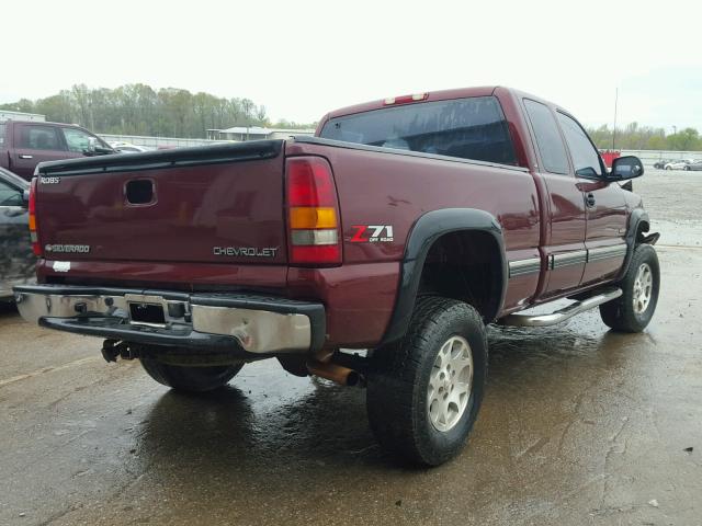 1GCEK19T32E302844 - 2002 CHEVROLET SILVERADO MAROON photo 4