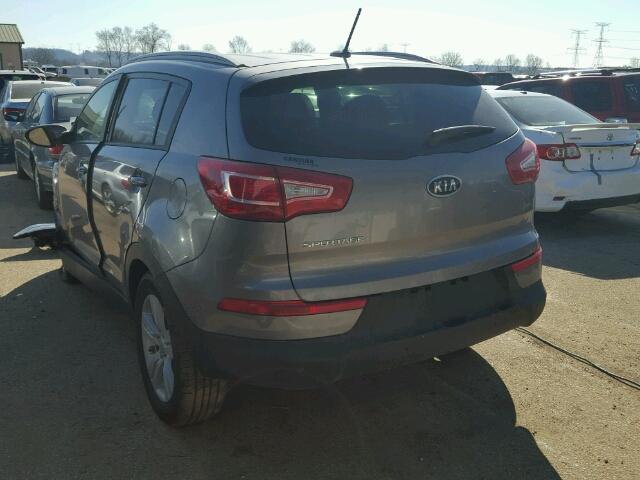 KNDPBCA26C7286250 - 2012 KIA SPORTAGE L GRAY photo 3