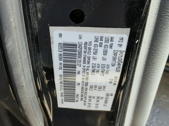 1D4GP25B85B135127 - 2005 DODGE CARAVAN SE BLACK photo 10