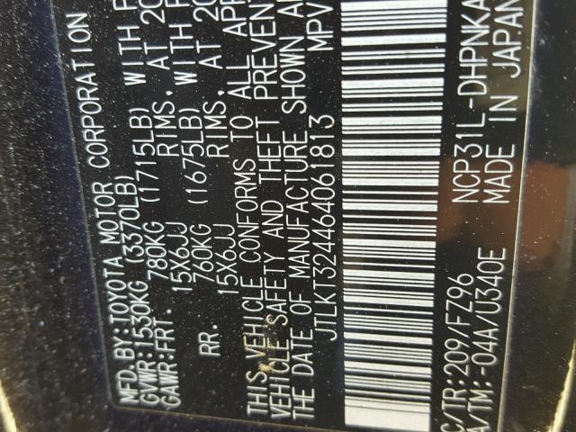 JTLKT324464061813 - 2006 TOYOTA SCION XB 黑色 照片 10