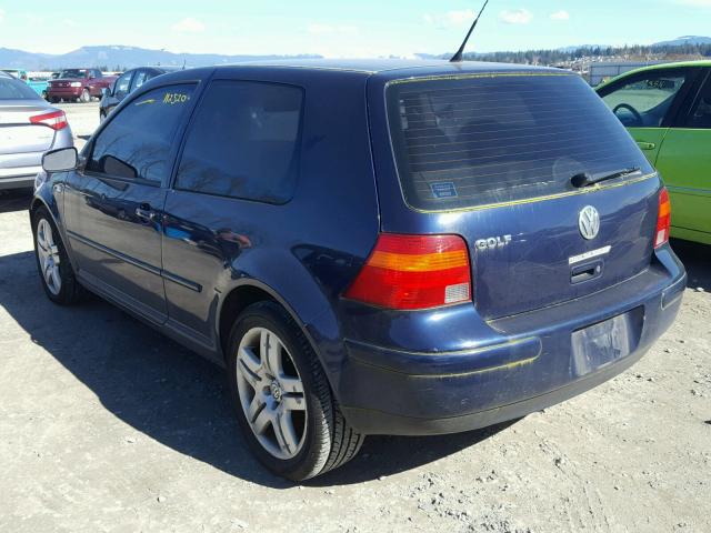 9BWBK61J434002351 - 2003 VOLKSWAGEN GOLF GL BLUE photo 3