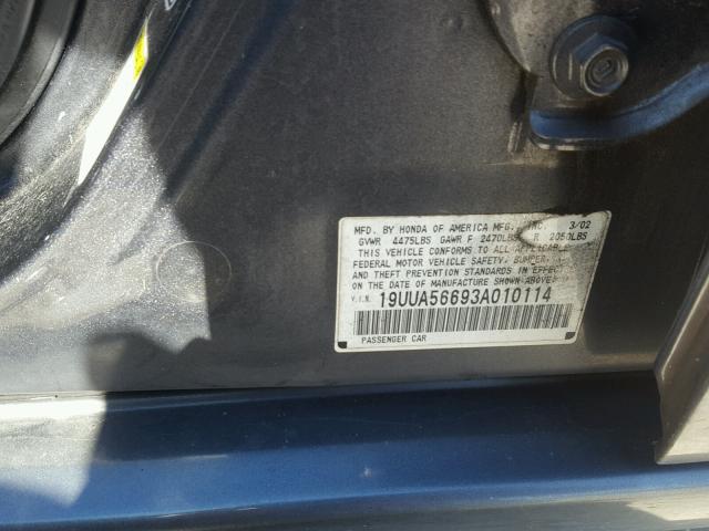 19UUA56693A010114 - 2003 ACURA 3.2TL GRAY photo 10