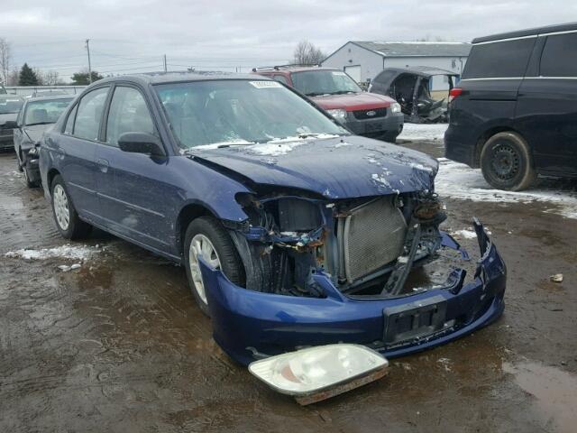 1HGES16515L012481 - 2005 HONDA CIVIC LX BLUE photo 1