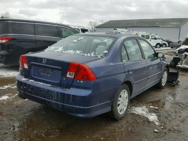 1HGES16515L012481 - 2005 HONDA CIVIC LX BLUE photo 4