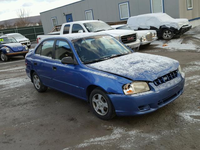 KMHCG45C42U305673 - 2002 HYUNDAI ACCENT GL BLUE photo 1