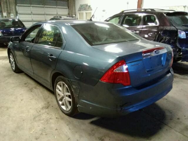 3FAHP0JA1BR211531 - 2011 FORD FUSION SEL BLUE photo 3