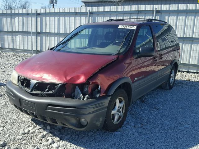 1GMDU03EX2D101986 - 2002 PONTIAC MONTANA MAROON photo 2