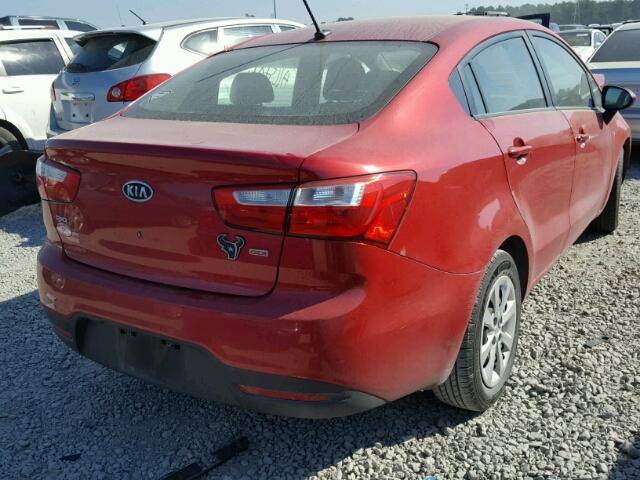 KNADM4A30C6051910 - 2012 KIA RIO LX RED photo 4