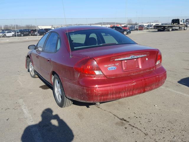 1FAFP53U13A126440 - 2003 FORD TAURUS SE BURGUNDY photo 3