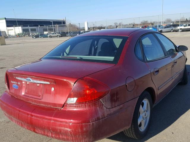 1FAFP53U13A126440 - 2003 FORD TAURUS SE BURGUNDY photo 4