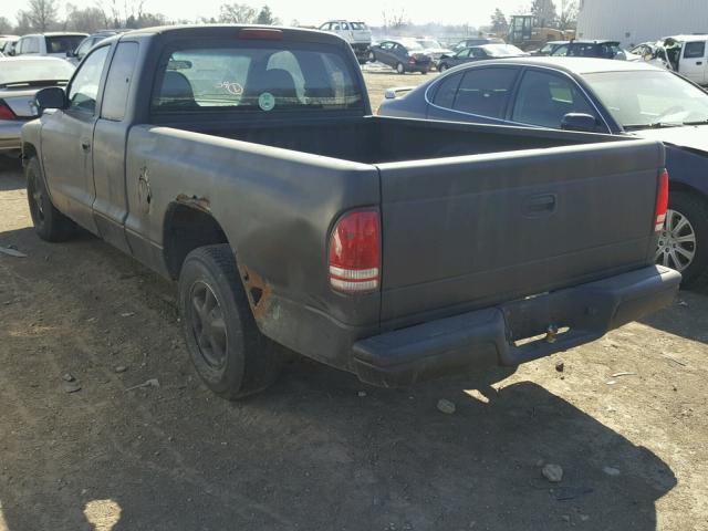 1B7GL22X9YS536585 - 2000 DODGE DAKOTA BLACK photo 3