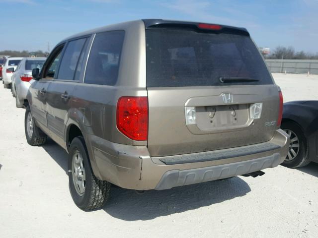 2HKYF18153H521324 - 2003 HONDA PILOT LX TAN photo 3