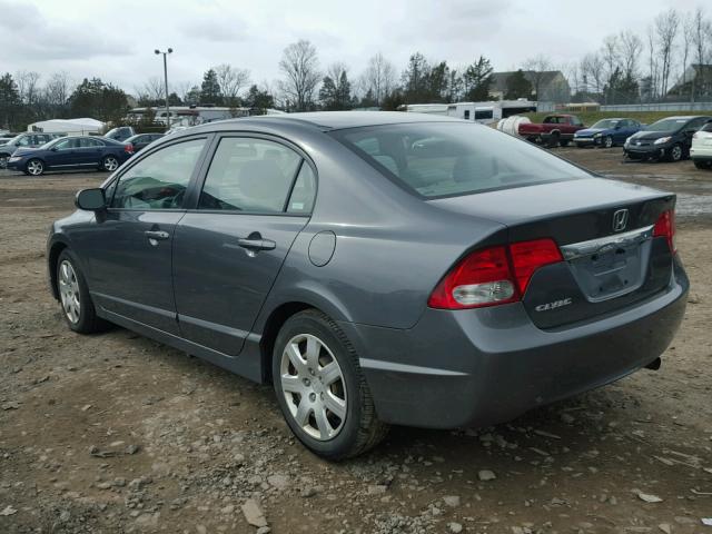 2HGFA16579H322967 - 2009 HONDA CIVIC LX GRAY photo 3