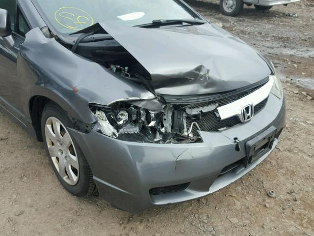 2HGFA16579H322967 - 2009 HONDA CIVIC LX GRAY photo 9