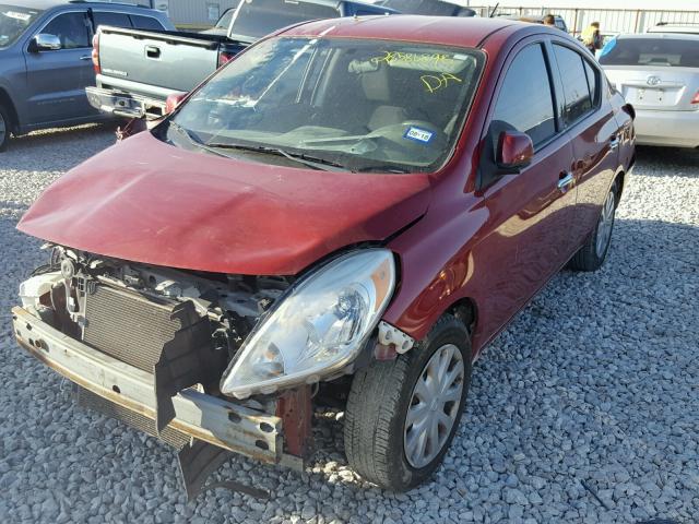 3N1CN7AP9EL825213 - 2014 NISSAN VERSA S RED photo 2