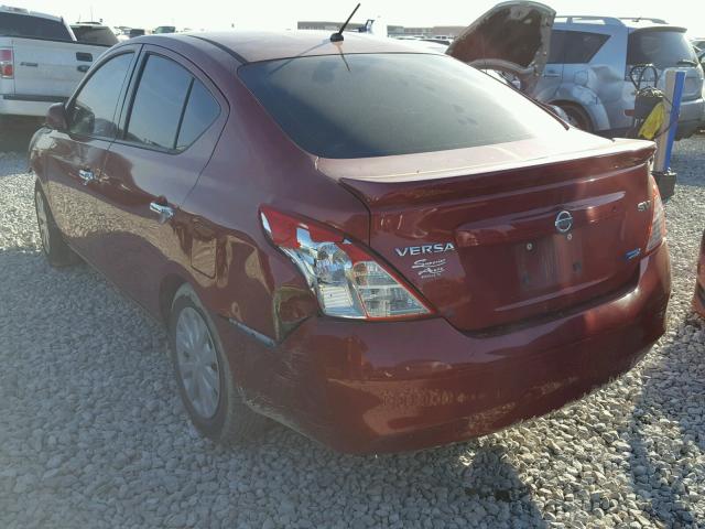 3N1CN7AP9EL825213 - 2014 NISSAN VERSA S RED photo 3