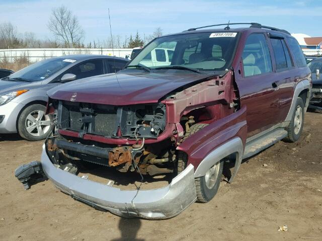 1GNDT13S952196809 - 2005 CHEVROLET TRAILBLAZE MAROON photo 2